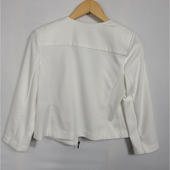 Laundry by Shelli Segal White Zip Crop Jacket - Picture 3 of 8